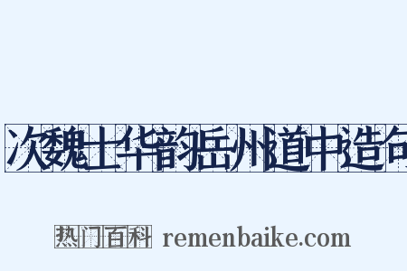 次魏士华韵岳州道中造句是什么意思的图片